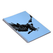 Black & Blue Pop Art Eagle Notebook Notizblock (Rechte Seite)
