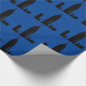 Black & Blue Pop New York Geschenkpapier (Ecke)