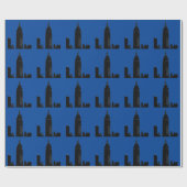 Black & Blue Pop New York Geschenkpapier (Flach)