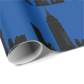 Black & Blue Pop New York Geschenkpapier (Rolleneckpunkt)