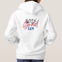 Black Blue Red Gold Foil Grad Jahr Custom Chic Hoodie