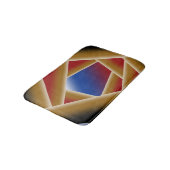 Black Blue Red Gold Ombre Abstrakte Kunst Badematte (Schrägansicht)