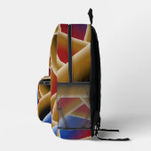 Black Blue Red Gold Ombre Abstrakte Kunst Bedruckter Rucksack (Rechts)