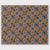 Black Blue Red Gold Ombre Abstrakte Kunst Geschenkpapier (Flach)