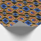 Black Blue Red Gold Ombre Abstrakte Kunst Geschenkpapier (Ecke)