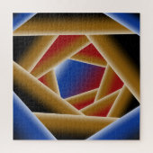 Black Blue Red Gold Ombre Abstrakte Kunst Puzzle (Vertikal)