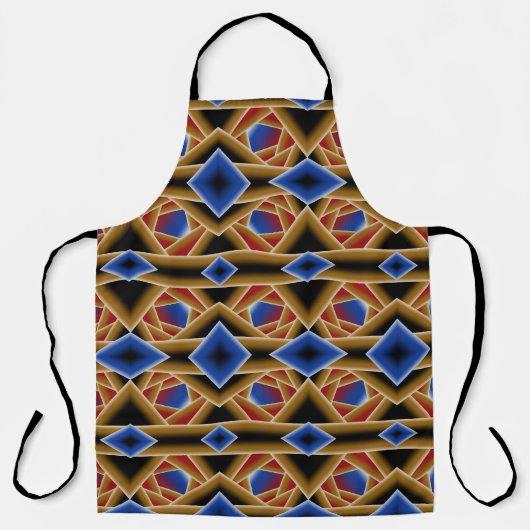 Black Blue Red Gold Ombre Abstrakte Kunst Schürze (Vorderseite)