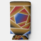 Black Blue Red Gold Ombre Abstrakte Kunst Selters Dosenkühler (Rückseite)