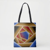 Black Blue Red Gold Ombre Abstrakte Kunst Tasche (Vorderseite)