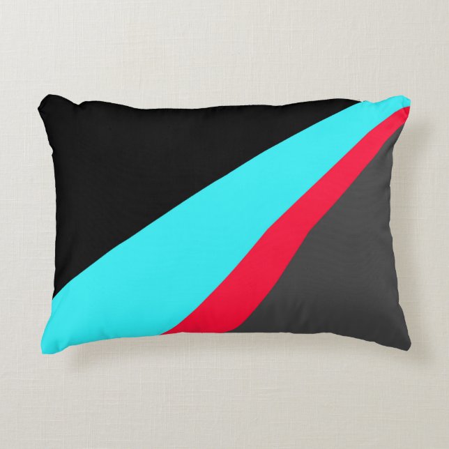 Black Blue Red Gray Muster Zierkissen (Vorderseite)