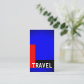 Black Blue Red Travel Agent Business Card Visitenkarte (Stehend Vorderseite)