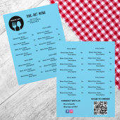 Black, Blue Restaurant Take Out Menü mit QR Code