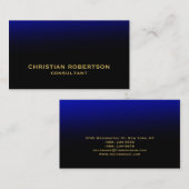 Black Blue Schlicht Modern Consultant Business Car Visitenkarte (Vorne/Hinten)