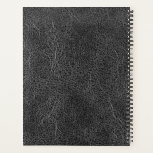 Black Blue Silver Glitzer Tropfen Leather Monogram Planer (Rückseite)