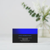 Black Blue Simple Schlicht Business Card Visitenkarte (Stehend Vorderseite)