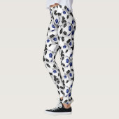 black blue soccer balls pattern leggings (Links)