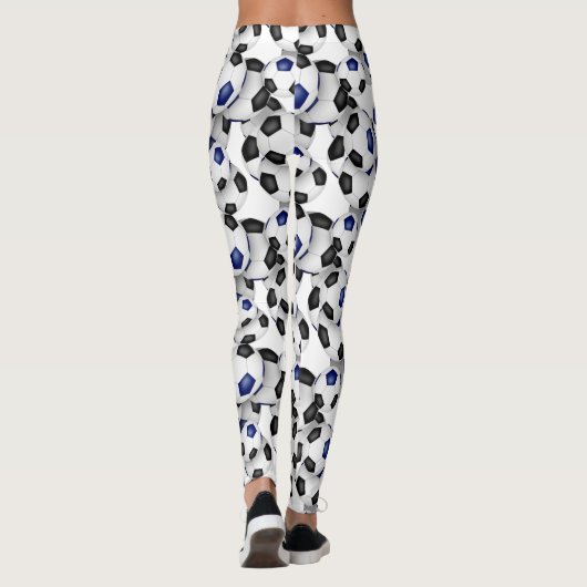black blue soccer balls pattern leggings (Rückseite)