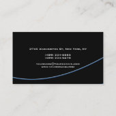Black Blue Spiral Muster Trendy Business Card Visitenkarte (Rückseite)