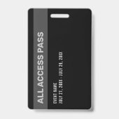 Black Blue Staff Backstage Pass Custom ID Abzeiche Ausweis (Rückseite)