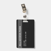 Black Blue Staff Backstage Pass Custom ID Abzeiche Ausweis (Rückseite mit Clip)