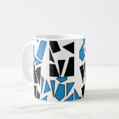 Black Blue Stained Glass Pattern Kaffeetasse (Vorderseite Links)