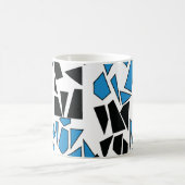 Black Blue Stained Glass Pattern Kaffeetasse (Mittel)