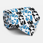 Black Blue Stained Glass Pattern Krawatte (Gerollt)