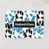 Black Blue Stained Glass Pattern Visitenkarte (Vorderseite)