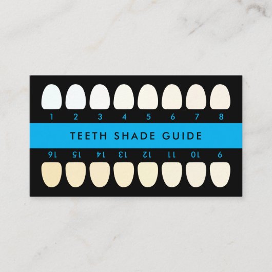 Black Blue Teeth Whitening Shade Guide Visitenkarte (Vorderseite)