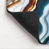 Black Blue Terracotta White Gold Agate Geode Mousepad (Ecke)