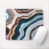 Black Blue Terracotta White Gold Agate Geode Mousepad (Mit Mouse)