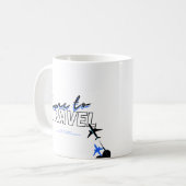 Black Blue Travel Theme Coffee Cup Kaffeetasse (Vorderseite Links)
