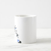Black Blue Travel Theme Coffee Cup Kaffeetasse (Mittel)