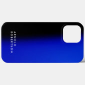 Black Blue Trendy Moderne Minimalistisch Ihren Nam Case-Mate iPhone Hülle (Rückseite (Horizontal))