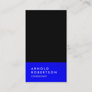 Black Blue Trendy Moderne Minimalistische Einfache Visitenkarte