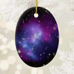 Black Blue und Lila Galaxy Cluster Space Foto Keramikornament