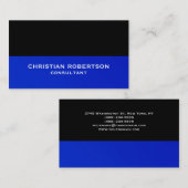 Black Blue Unique Modern Consultant Business Card Visitenkarte (Vorne/Hinten)