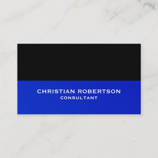 Black Blue Unique Modern Consultant Business Card Visitenkarte (Vorderseite)