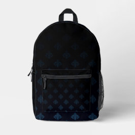 Black & Blue Vintag Diamond Motif Bedruckter Rucksack