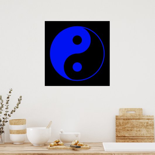 Black & Blue Yang Yang Symbol Poster (Küche)