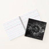 Black Blueprint Sci-Fi Space Station Notizblock (Innenseite)