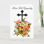 Black Blume Cross Sympathy Card 17 Karte (Vorderseite)