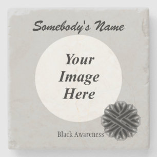 Black Blume Ribbon von Kenneth Yoncich Steinuntersetzer