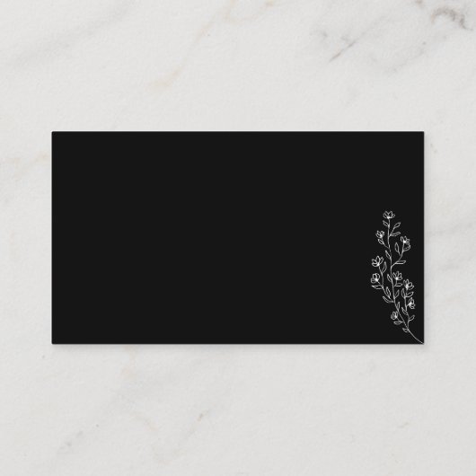 Black Blume Summer Fall Geschenkbücher Baby Begleitkarte (Rückseite)