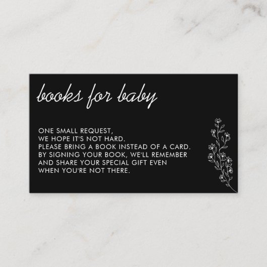 Black Blume Summer Fall Geschenkbücher Baby Begleitkarte (Vorderseite)