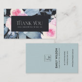 BLACK BLUSH BLUE BLUE FLORAL Business DANK IHNEN L Visitenkarte (Vorne/Hinten)