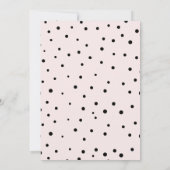 Black & Blush Confetti Dots Kinderdusche Einladung (Rückseite)