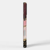 Black Blush Gold Glitzern Agate Monogram Case-Mate iPhone Hülle (Rückseite / Rechts)