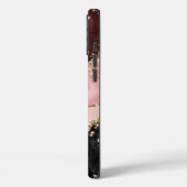 Black Blush Gold Glitzern Agate Monogram Case-Mate iPhone Hülle (Rückseite / Links)
