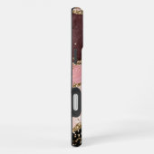 Black Blush Gold Glitzern Agate Monogram iPhone Hülle (Rechte Seite)